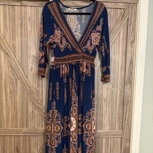3/4 sleeve Maxi Dress